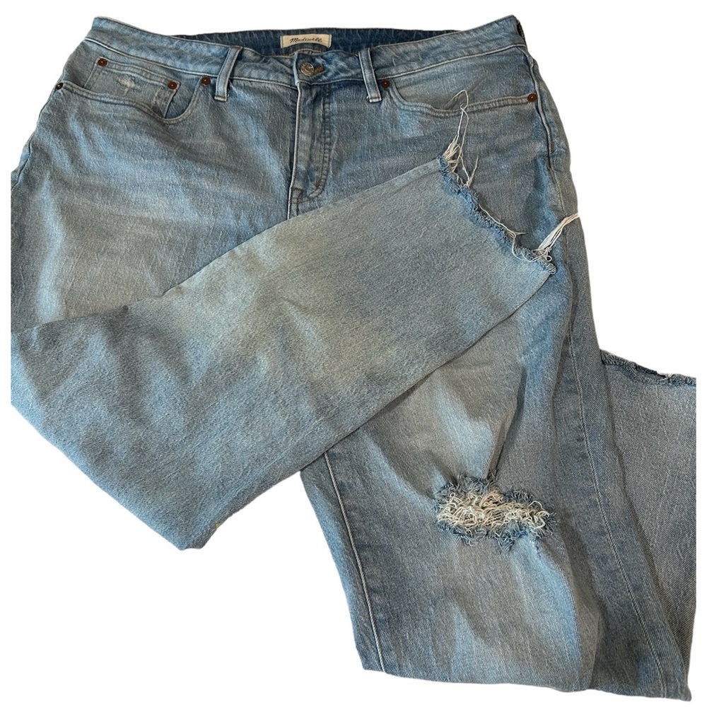 Madewell the high rise slim boy Jean distressed jeans size 16